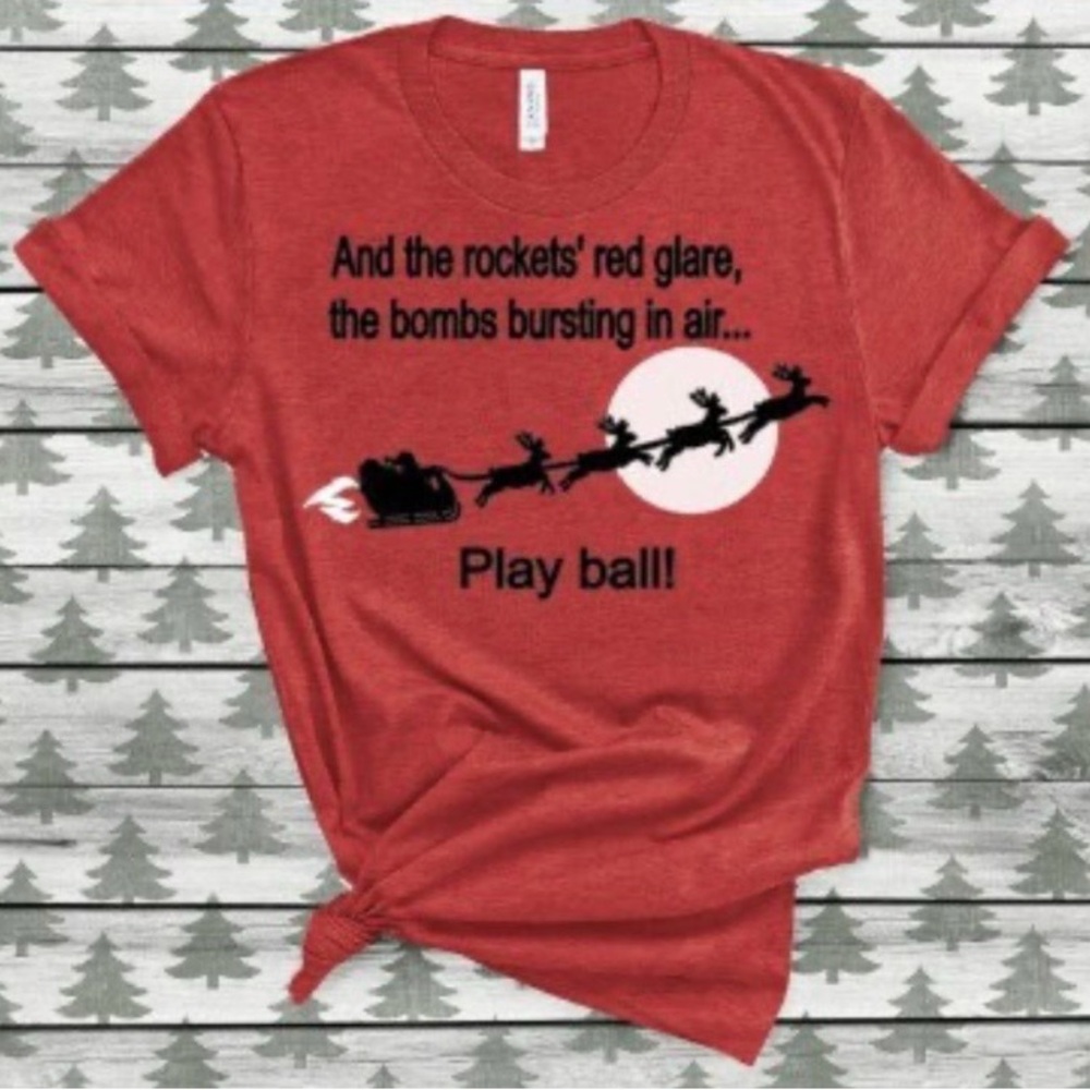 NWOT Christmas Vacation Funny Christmas Rockets Red Glare tshirt (unisex sizes)